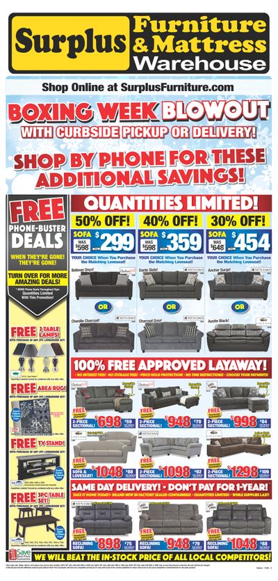 Surplus Furniture & Mattress Warehouse (St. Catharines) Flyer December 22 to January 4