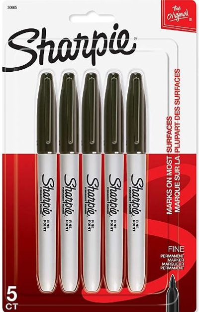 Sharpie FINE POINT Marker Permanent, Permanent Marker Fine, 5-Carded, Black Ink (30665PP) For $2.89 At Amazon Canada