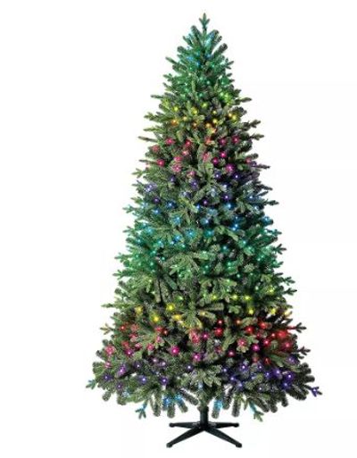 Home Decorators Collection 7.5 ft. Twinkly Swiss Mountain Black Spruce Quick-Set Pre-Lit Tree with 435 App-Controlled LED Lights For $157.00 At The Home Depot Canada