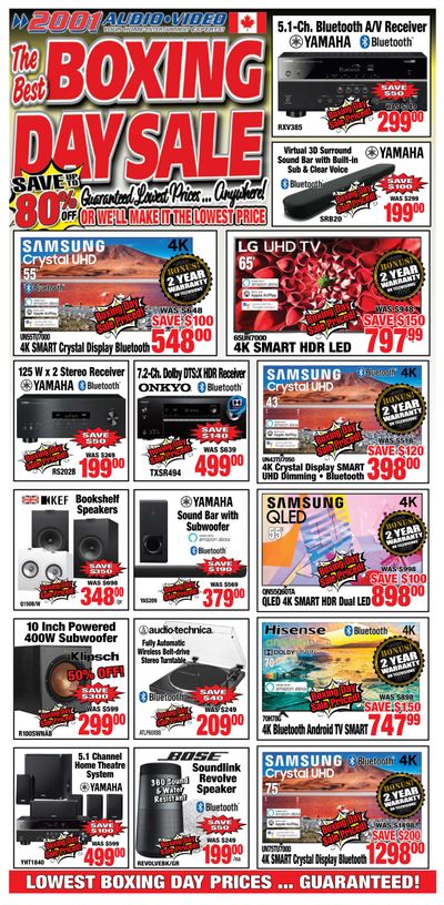 2001 Audio Video Boxing Day/Week Flyer December 22 to 31, 2020