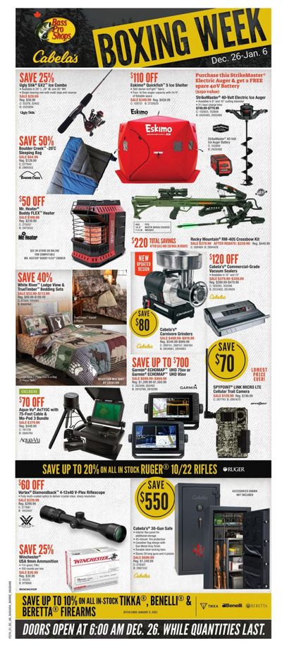 Cabela's Boxing Week Flyer December 26, 2020 to January 6, 2021