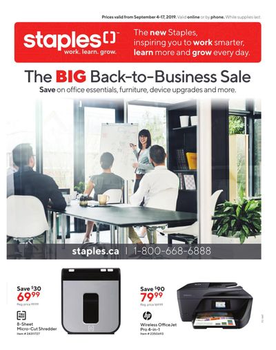 Staples The Big Back-to-Business Sale Flyer September 4 to 17