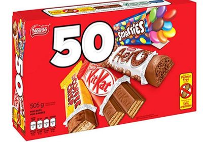 NESTLÉ MINIS Assorted Bars - KITKAT, Coffee Crisp, AERO, Smarties - (Pack of 50 Mini Bars) For $6.97 At Amazon Canada