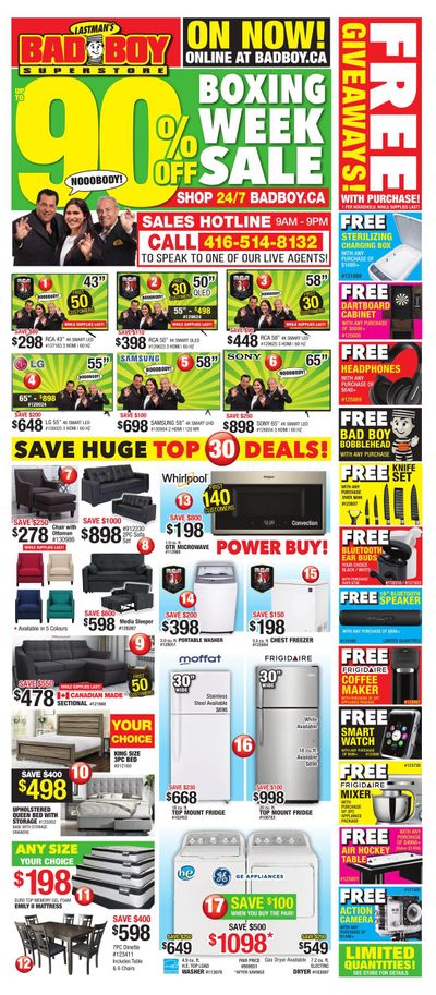 Lastman's Bad Boy Superstore Boxing Day/Week Flyer December 26 to January 13