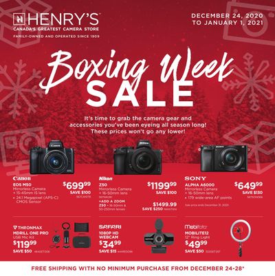 Henry's Boxing Day/Week Sale Flyer December 24 to January 1, 2020