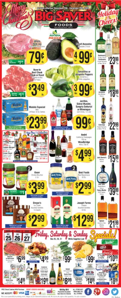 Big Saver Foods Holiday Weekly Ad Flyer December 23 to December 29, 2020