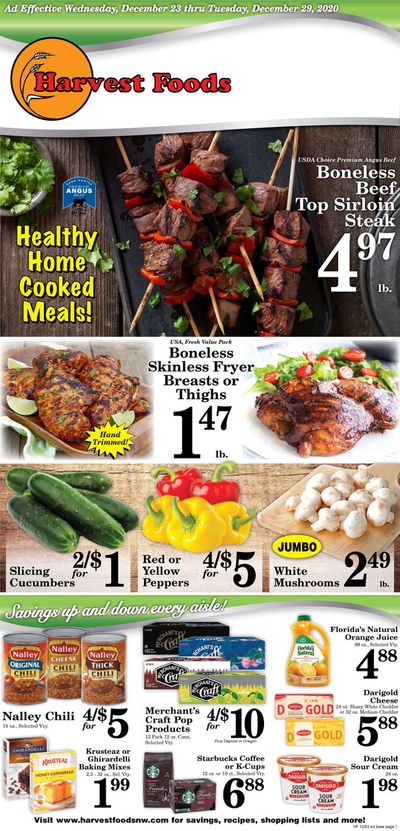 Harvest Foods Holiday Weekly Ad Flyer December 23 to December 29, 2020