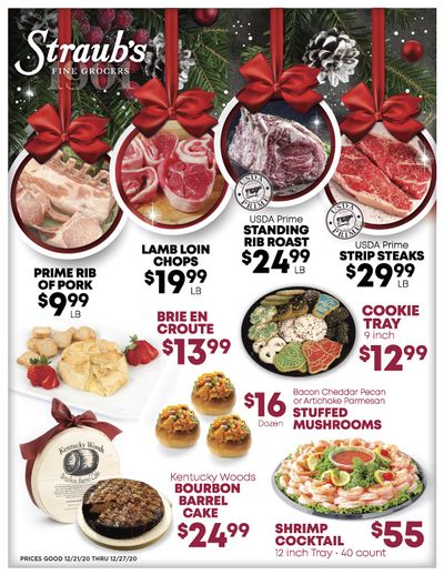 Straub's Holiday Weekly Sales Ad Flyer December 21 to December 27, 2020