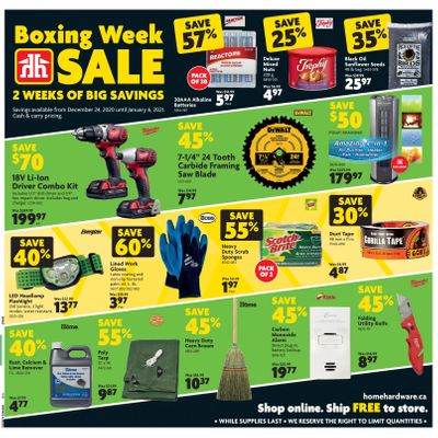 Home Hardware (BC) Boxing Week Flyer December 24 to January 6