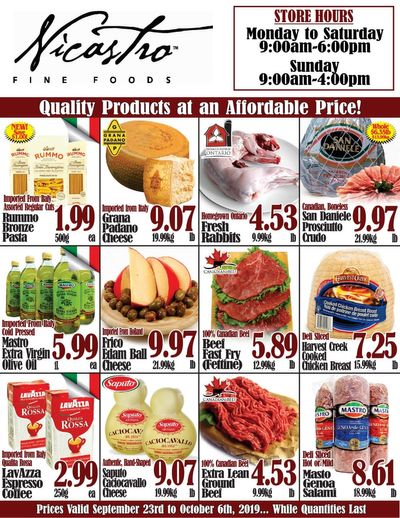 Nicastro Fine Foods Flyer September 23 to October 6