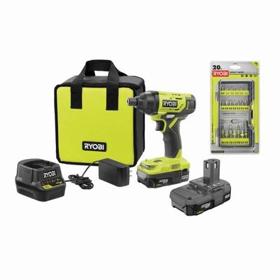 RYOBI 18V ONE+ Lithium-Ion Cordless 1/4 -inch Impact Driver Kit w/(2) 1.5 Ah Batteries, Charger, and Bag On Sale for $ 98.00 at Home Depot Canada