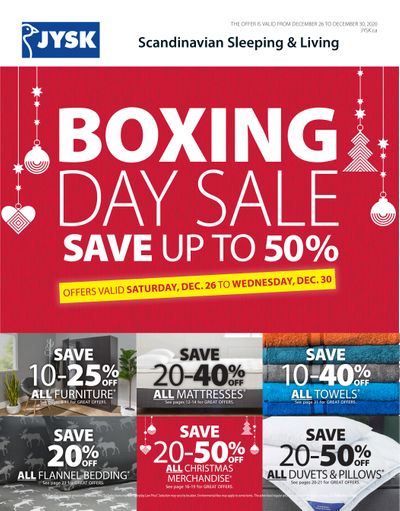 JYSK Boxing Day/Week Flyer December 26 to 30, 2020