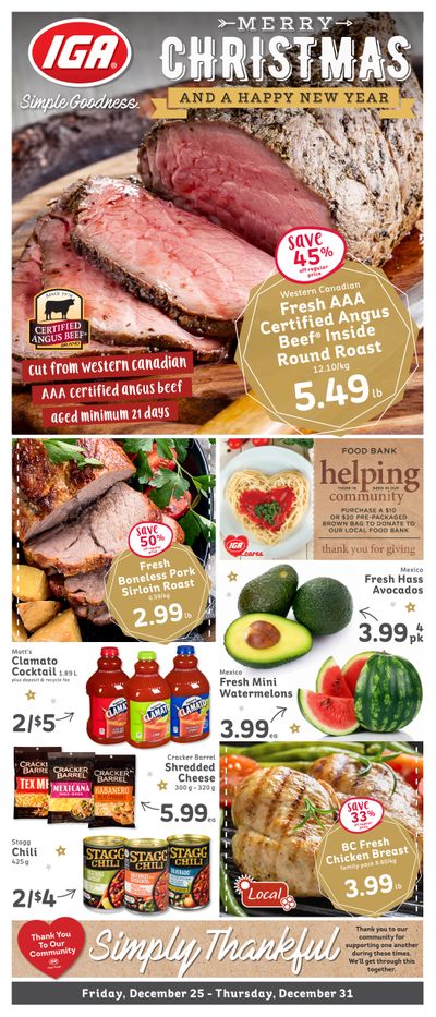 IGA Stores of BC Flyer December 26 to January 1