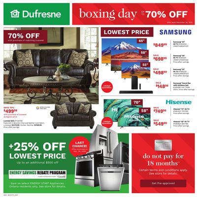 Dufresne Boxing Day Flyer December 24 to 28