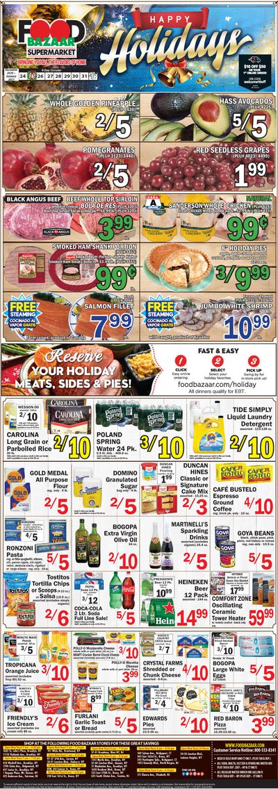 Food Bazaar Supermarket Christmas Holiday Weekly Ad Flyer December 24 to December 30, 2020