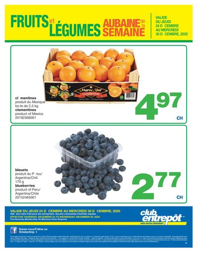 Wholesale Club (QC) Produce Deal of the Week Flyer December 24 to 30