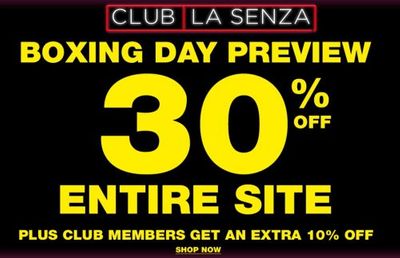 La Senza Canada Boxing Day Sale: Save 30% Off Entire Site + Extra 10% Off for Club Members + More
