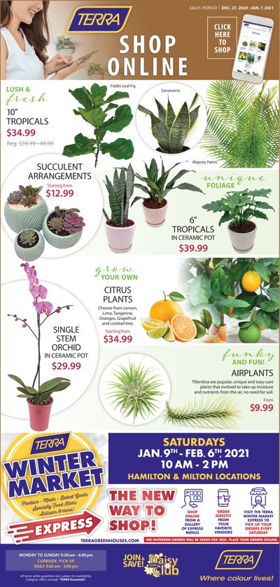 Terra Greenhouses Flyer December 27 to January 7