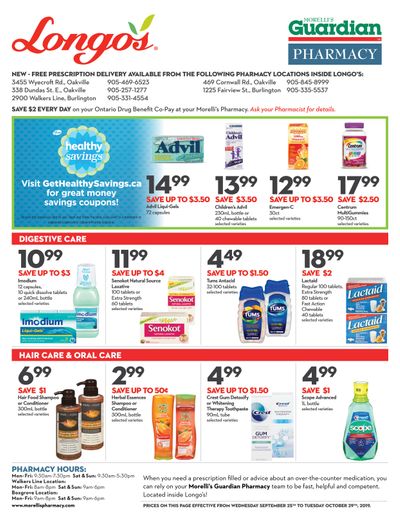 Longo's Pharmacy Flyer September 25 to October 29
