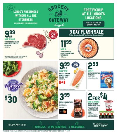 Longo's Grocery Gateway Flyer September 25 to October 1