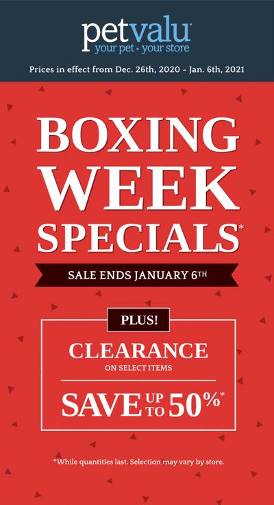 Pet Valu Boxing Week Flyer December 26 to January 6