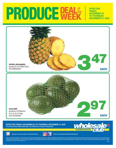 Wholesale Club (West) Produce Deal of the Week Flyer December 25 to 31