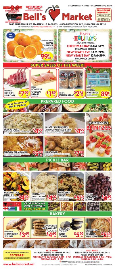 Bell's Market Holiday Weekly Ad Flyer December 25 to December 31, 2020