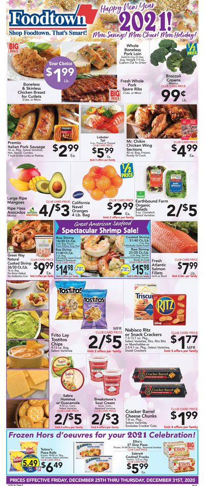 Foodtown Holiday Weekly Ad Flyer December 25 to December 31, 2020