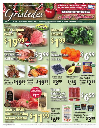 Gristedes Holiday Weekly Ad Flyer December 25 to December 31, 2020