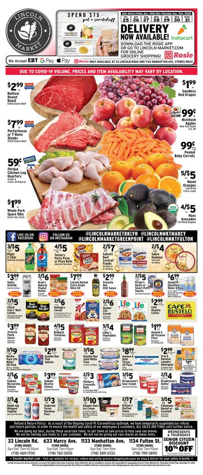 Lincoln Market Holiday Weekly Ad Flyer December 25 to December 31, 2020