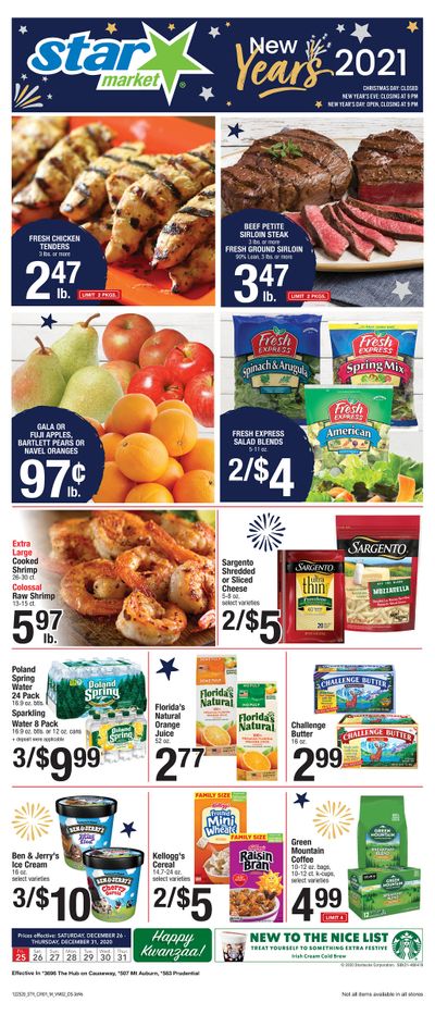 Star Market Holiday Weekly Ad Flyer December 25 to December 31, 2020
