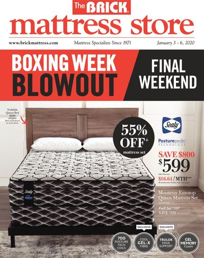 The Brick Mattress Store Flyer January 3 to 6