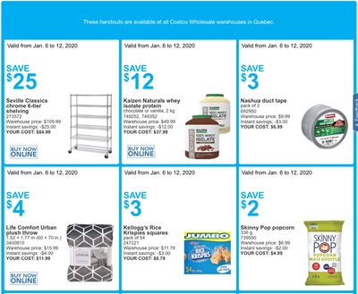 Costco Canada More Savings Weekly Coupons/Flyers for: Quebec, January 6 – 12