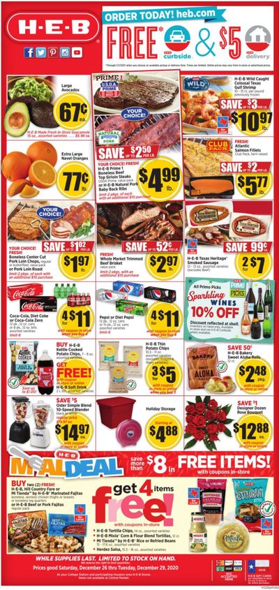 H-E-B (TX) Weekly Ad Flyer December 26 to December 29