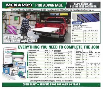 Menards Weekly Ad Flyer December 26 to January 2