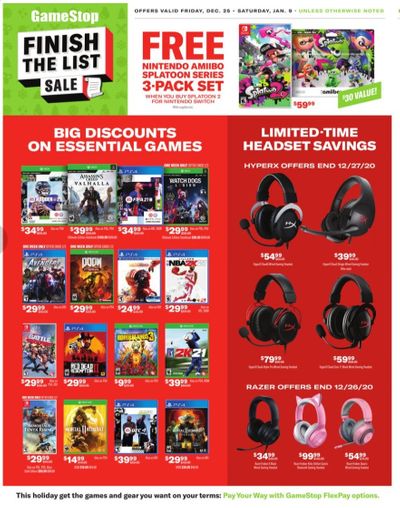 GameStop Weekly Ad Flyer December 25 to January 9