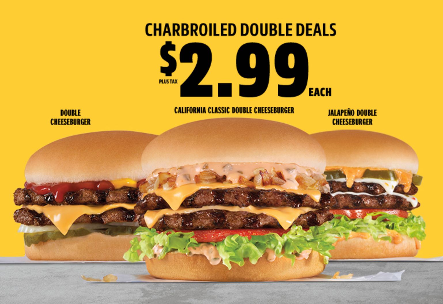 Carl's Jr. Announces their New 2.99 Charbroiled Double Deals Menu with