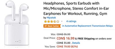Amazon Canada Deals: Save 82% on Headphones, Sports Earbuds with Mic/Microphone + LCD Writing Tablet, 10″ Digital Electronic Graphics Tablet for
