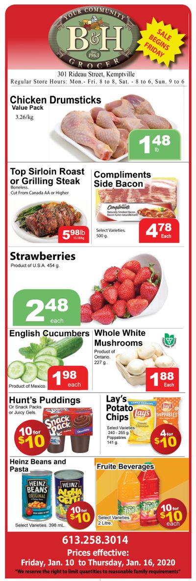 B&H Your Community Grocer Flyer January 10 to 16