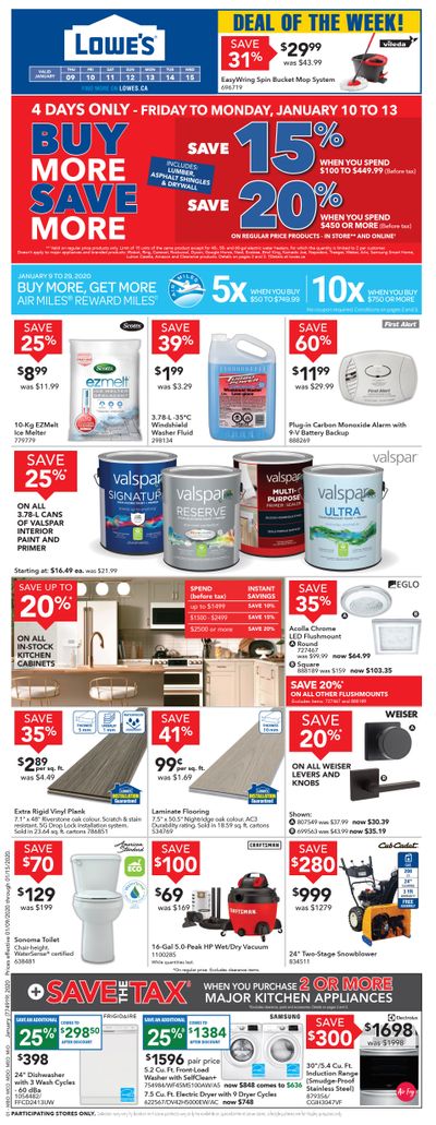 Lowe's Flyer January 9 to 15