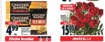 Metro Ontario: Cracker Barrel Shredded Cheese $3.49 After Coupon This Week