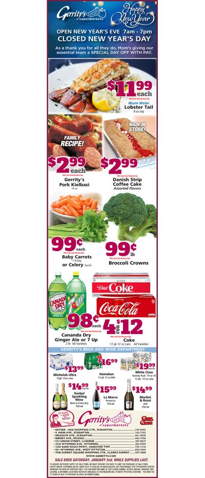 Gerrity's Supermarket Weekly Ad Flyer December 27, 2020 to January 2, 2021