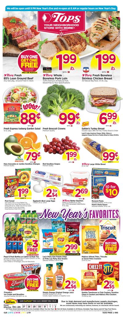 Tops Friendly Markets Weekly Ad Flyer December 27, 2020 to January 2, 2021