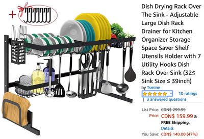 Amazon Canada Deals: Save 47% on Dish Drying Rack Over The Sink + 33% on Coleman Camp Wagon