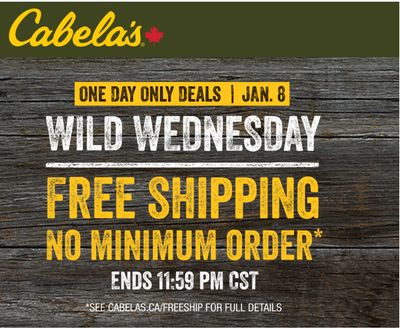 Cabela’s Canada Wild Wednesday Offers: FREE Shipping No Minimum + Save up to 60% off + More Deals