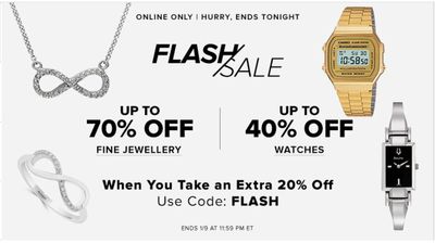 Hudson’s Bay Canada Online Flash Sale: Today, Save up to 70% off Fine Jewellery + up to 4% off Watches