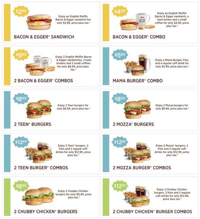 A&W Canada New Coupons: Bacon & Egger Sandwich for $2.99 + 2 Teen Burgers for $8.99 + More Coupons
