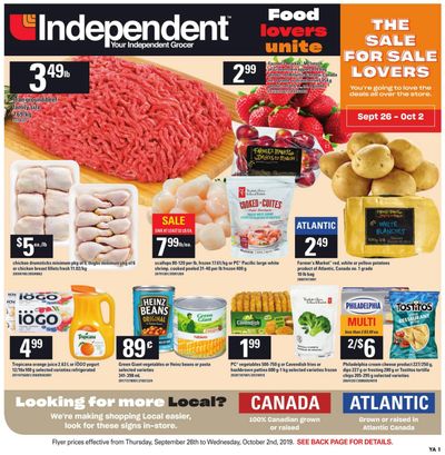 Independent Grocer (Atlantic) Flyer September 26 to October 2