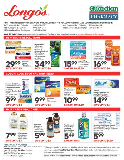 Longo's Pharmacy Flyer December 31 to February 3