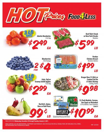 Food 4 Less (IN) Weekly Ad Flyer December 30 to January 5